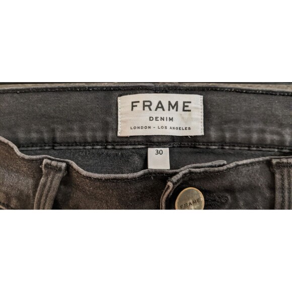 Women's Frame Denim Le Skinny de Jeanne in Film Noir (Black) Size 30 X 29 - Picture 7 of 16